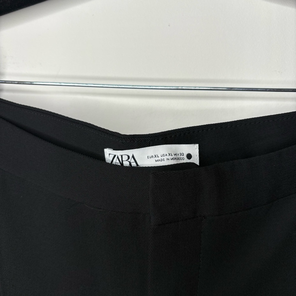 Zara Black Flare Trouser Suit Pants Size XL - Picture 4 of 9